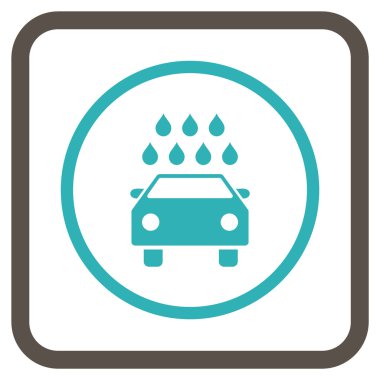 Araba duş vektör simgesi bir çerçeve içinde