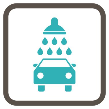 Araba duş vektör simgesi bir çerçeve içinde