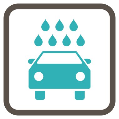 Araba duş vektör simgesi bir çerçeve içinde