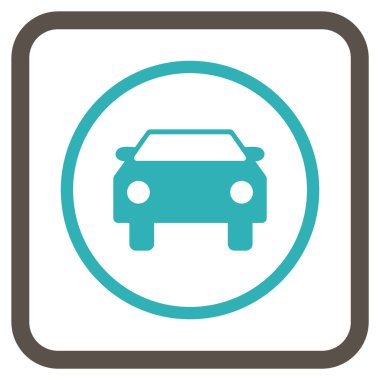 Araba vektör simgesi bir çerçeve içinde