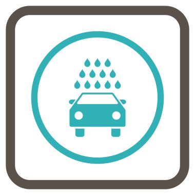 Oto yıkama vektör simgesi bir çerçeve içinde