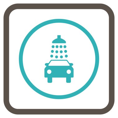 Oto yıkama vektör simgesi bir çerçeve içinde