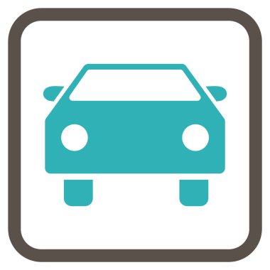 Araba vektör simgesi bir çerçeve içinde