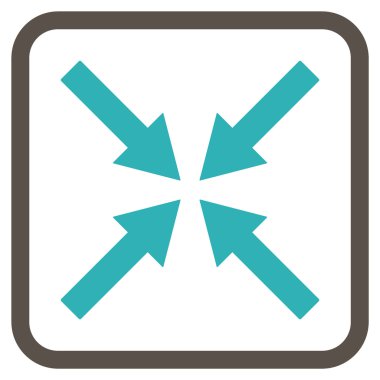 Merkezi oklar bir çerçeve içinde simge vektör