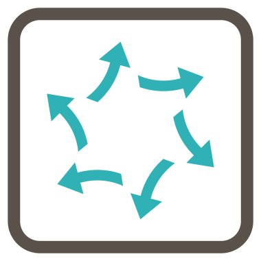 Santrifüj oklar bir çerçeve içinde simge vektör