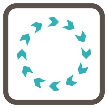 Dolaşım vektör simgesi bir çerçeve içinde