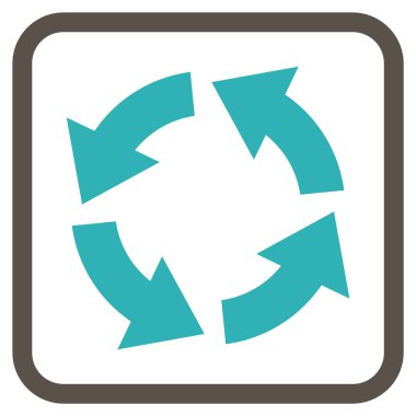 Dolaşım vektör simgesi bir çerçeve içinde