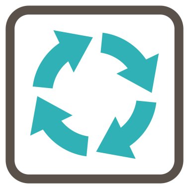 Dolaşım vektör simgesi bir çerçeve içinde