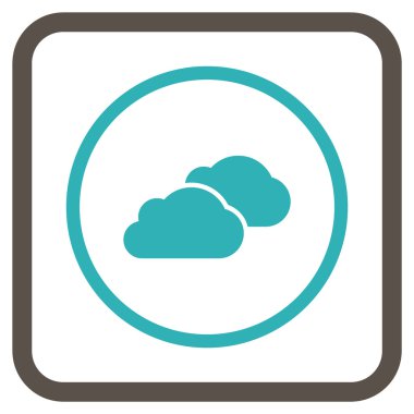 Bulutlar vektör simgesi bir çerçeve içinde