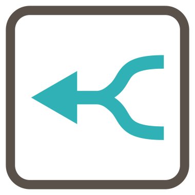 Ok sol vektör simgesi bir çerçeve içinde birleştirmek