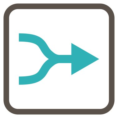 Ok sağ vektör simgesi bir çerçeve içinde birleştirmek