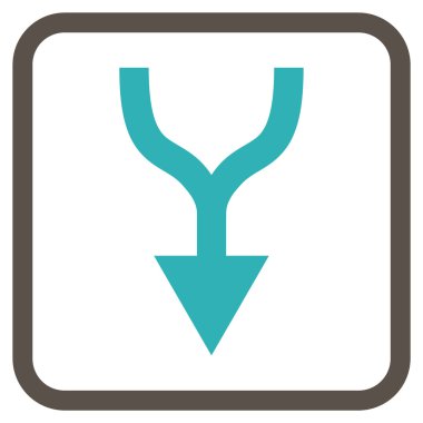 Vektör simgesi bir çerçeve içinde aşağı ok birleştirmek