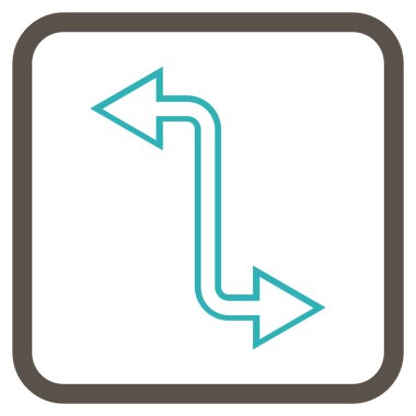Eğri Exchange ok vektör simgesi bir çerçeve içinde
