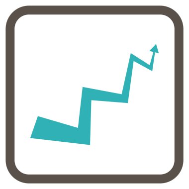 Eğri ok vektör simgesi bir çerçeve içinde