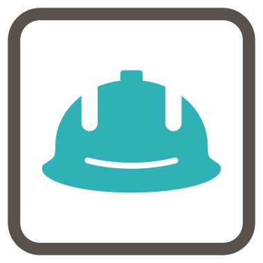 İnşaat kask vektör simgesi bir çerçeve içinde