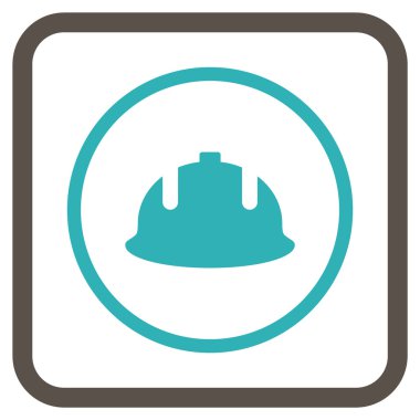 İnşaat kask vektör simgesi bir çerçeve içinde