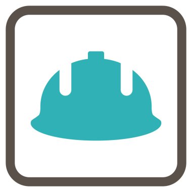 İnşaat kask vektör simgesi bir çerçeve içinde