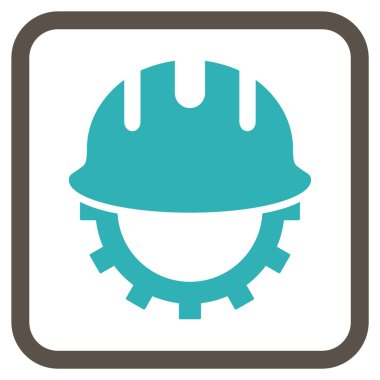 Geliştirme işçisi vektör simgesi bir çerçeve içinde