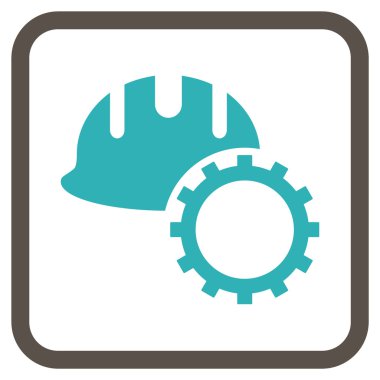 Geliştirme işçisi vektör simgesi bir çerçeve içinde