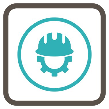 Geliştirme işçisi vektör simgesi bir çerçeve içinde