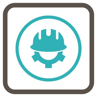 Geliştirme kask vektör simgesi bir çerçeve içinde