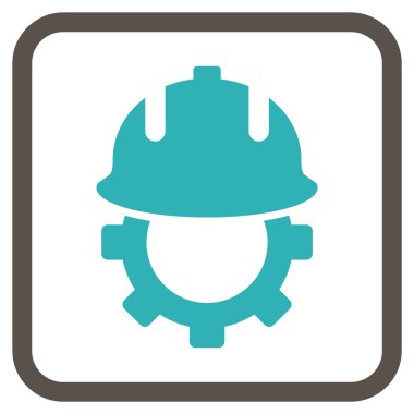 Geliştirme kask vektör simgesi bir çerçeve içinde