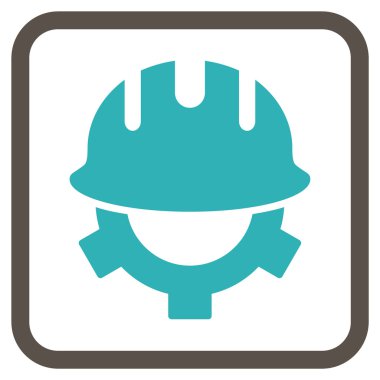 Geliştirme kask vektör simgesi bir çerçeve içinde