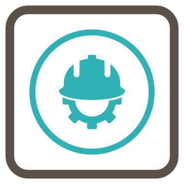 Geliştirme kask vektör simgesi bir çerçeve içinde