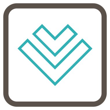 Vektör simgesi bir çerçeve içinde aşağı yön