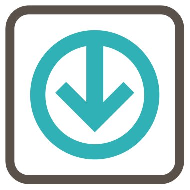 Vektör simgesi bir çerçeve içinde aşağı yön