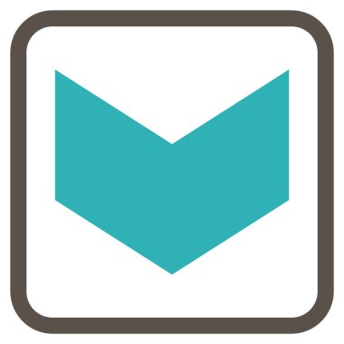 Vektör simgesi bir çerçeve içinde aşağı yön