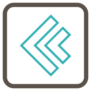 Yön sol vektör simgesi bir çerçeve içinde