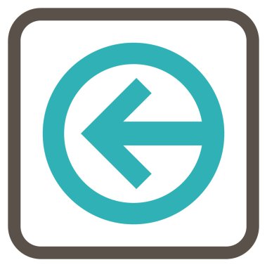 Yön sol vektör simgesi bir çerçeve içinde