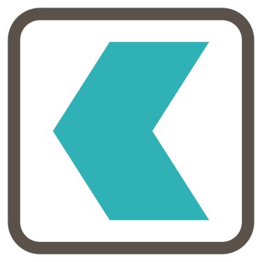 Yön sol vektör simgesi bir çerçeve içinde