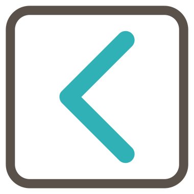 Yön sol vektör simgesi bir çerçeve içinde