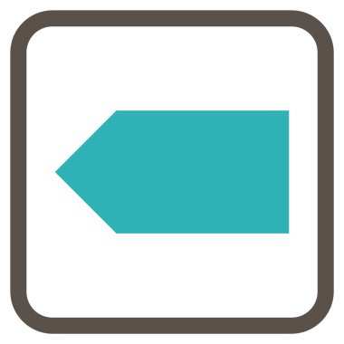 Yön sol vektör simgesi bir çerçeve içinde