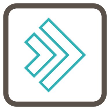 Yöne doğru vektör simgesi bir çerçeve içinde