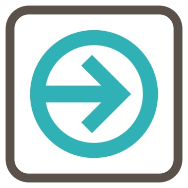 Yöne doğru vektör simgesi bir çerçeve içinde