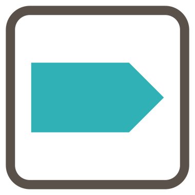 Yöne doğru vektör simgesi bir çerçeve içinde