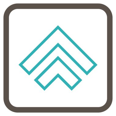 Yön yukarı vektör simgesi bir çerçeve içinde