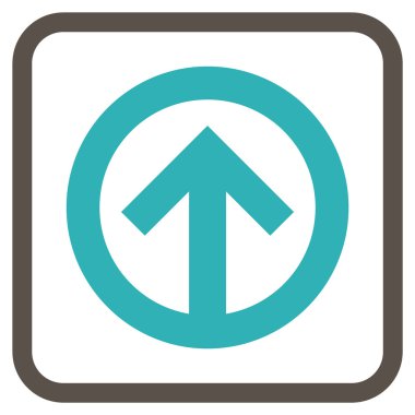 Yön yukarı vektör simgesi bir çerçeve içinde