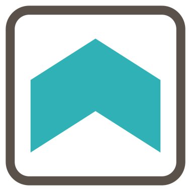 Yön yukarı vektör simgesi bir çerçeve içinde