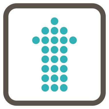 Vektör simgesi bir çerçeve içinde yukarı noktalı ok