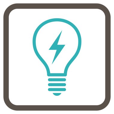 Elektrikli ampul vektör simgesi bir çerçeve içinde