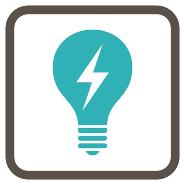 Elektrikli ampul vektör simgesi bir çerçeve içinde