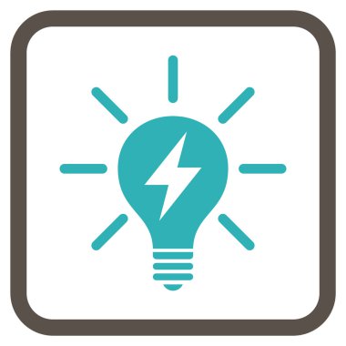 Elektrik ışık ampul vektör simgesi bir çerçeve içinde