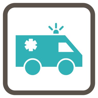 Acil araba vektör simgesi bir çerçeve içinde