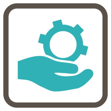 Bir çerçevedeki mühendislik hizmeti vektör simgesi