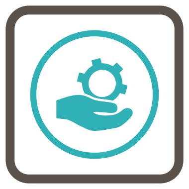 Bir çerçevedeki mühendislik hizmeti vektör simgesi