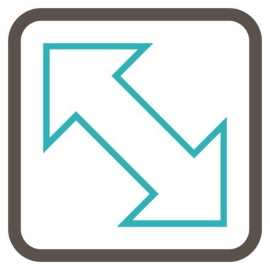 Exchange çapraz vektör simgesi bir çerçeve içinde